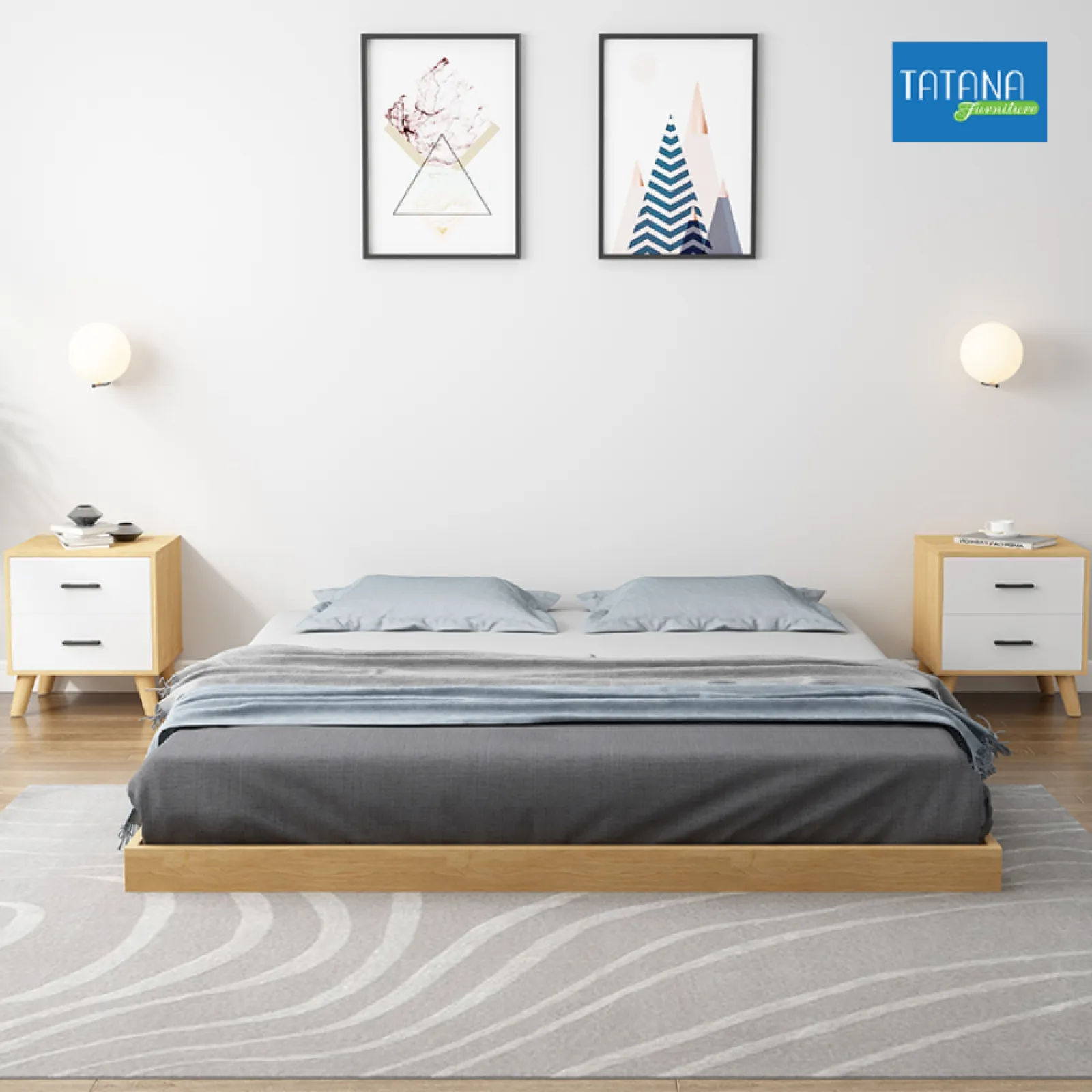 Free Ship HCM - Giường pallet  gỗ Tatana MDF029-Hiện đại tiện lợi.