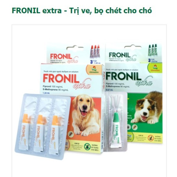 Fronil Extra Vemedim nhỏ gáy cho chó trừ ve bọ chét hiệu quả nhanh [ FREESHIP ] nhãn cam 10-20kg, nhãn xanh 2-10kg - Nhỏ gáy diệt ve bọ chét cho chó cao cấp