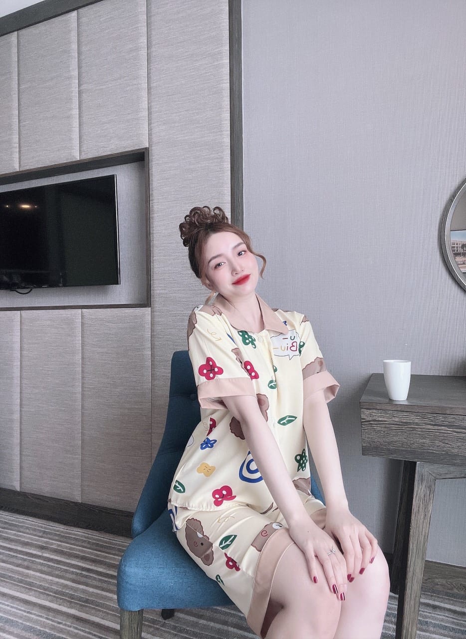 Set Lụa Ngố Hot Siêu Sang Vải Mango Cao Cấp( dưới 58kg)- Mẫu mặc hàng thật chụp