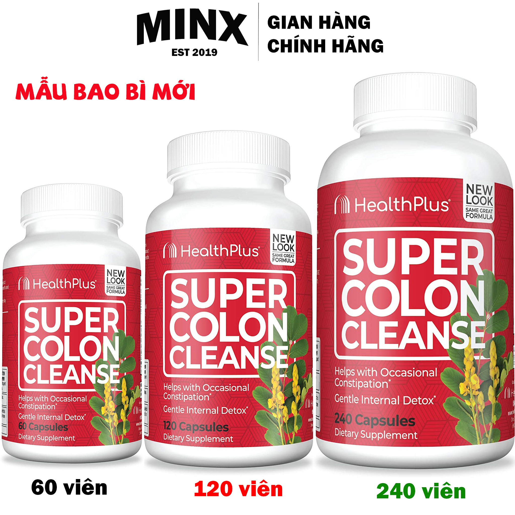 viên uống super colon cleanse - colon cleanse thải độc đường ruột, đại tràng - detox ruột hỗ trợ tiêu hóa hãng healthplus usa - minx store 1