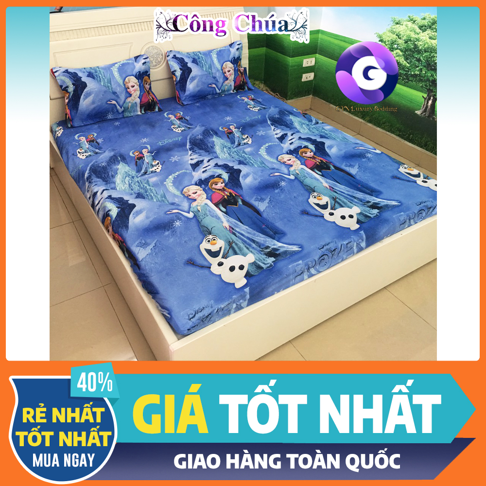 Combo 3 món Drap và Vỏ Gối Công Chúa dành cho các Bé - Đủ Size