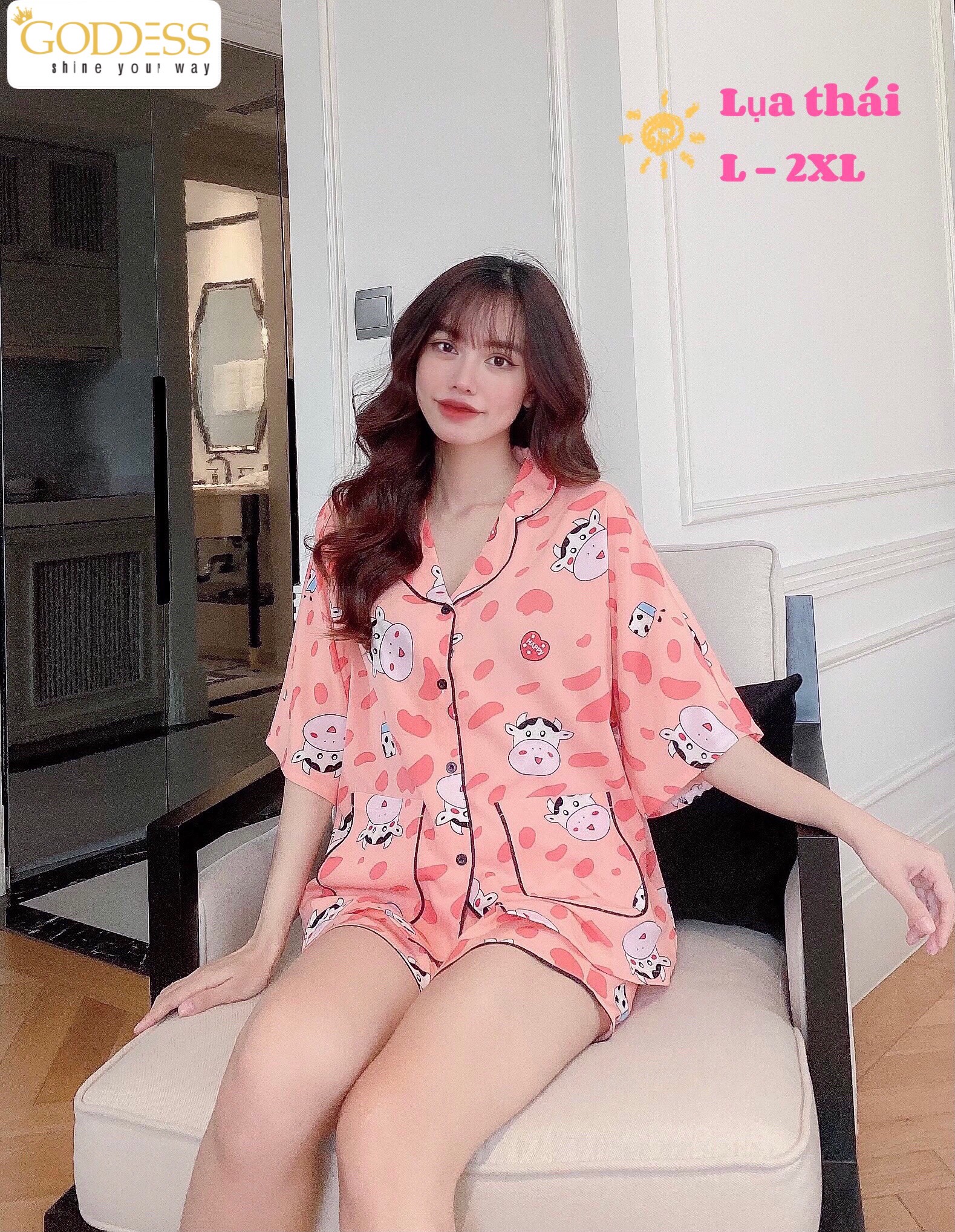 Bộ đồ Pijama Lụa Thái  Đồ ngủ đùi Bigsize 40 - 80kg cao cấp
