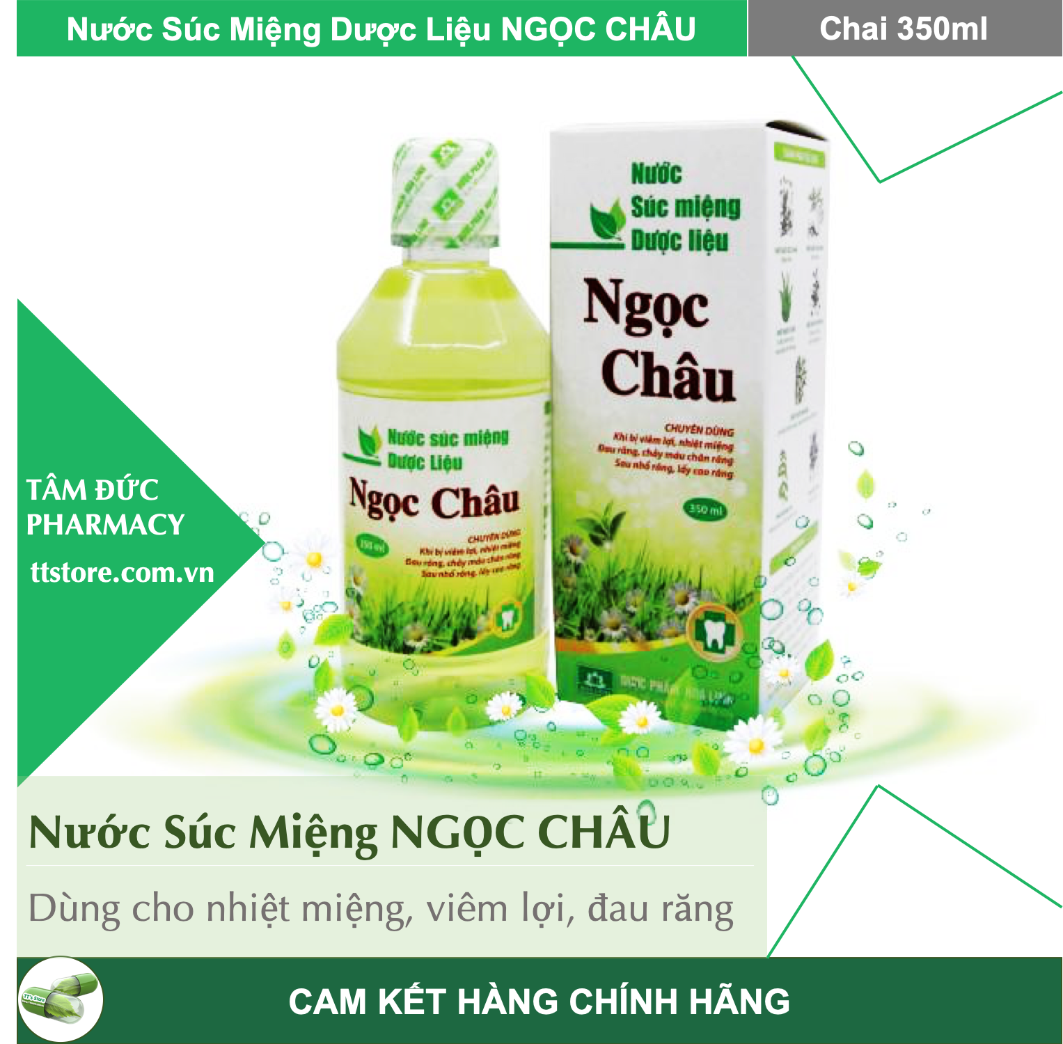 [HCM]Nước súc miệng dược liệu Ngọc Châu [Chai 350ml]