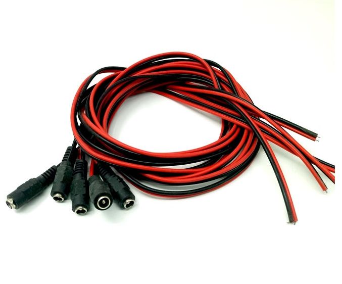 Jack nguồn-giắc nguồn DC đực ,cái có dây