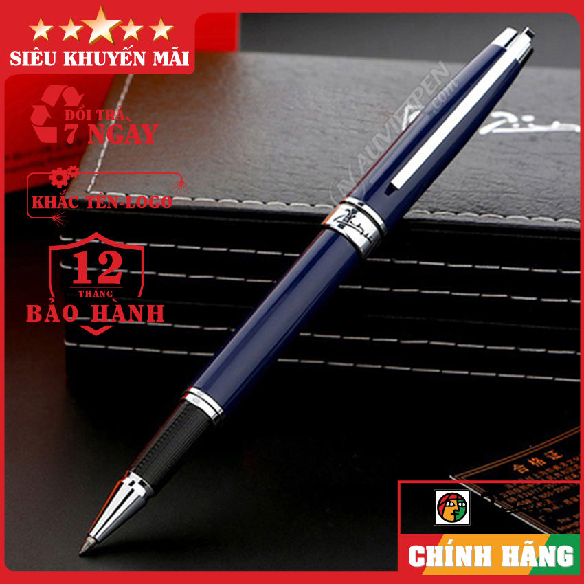 Bút ký cao cấp-Bút ký cao cấp Picasso 912RSBL-Thân xanh cài bạc-Bút ký chính hãng-Bút ký khắc tên theo yêu cầu