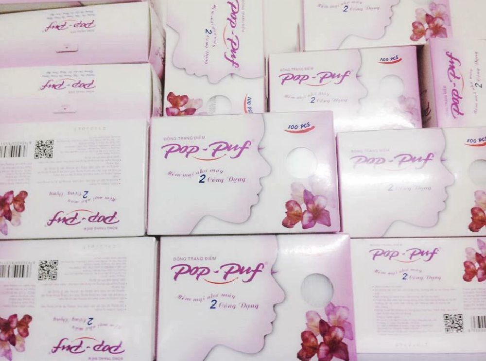 Hộp 100 miếng bông tẩy trang Pop Puf