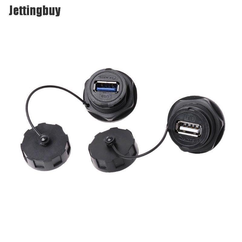 Jettingbuy USB Female Socket Plug Panel Mount Adapter USB 3.0 Waterproof Connector IP68 U1:USB 2.0