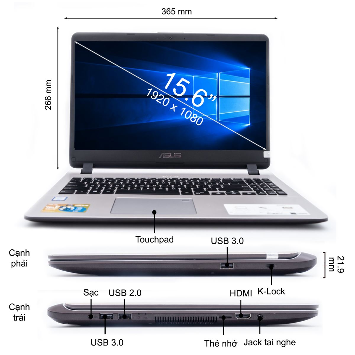 Laptop ASUS VivoBook X507UF-EJ121T