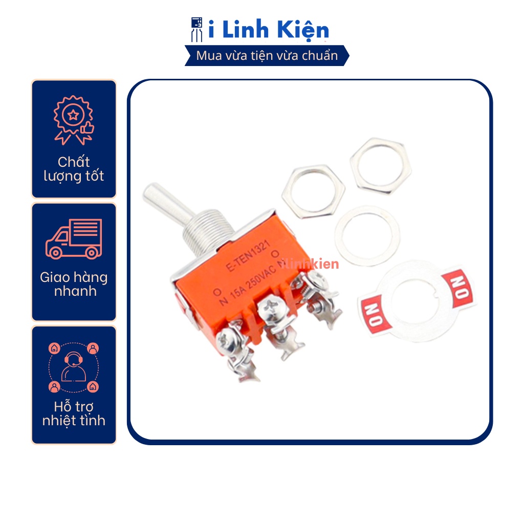 Công tắc gạt đôi E-TEN1321 15A 250V 2 chế độ ON-ON 6P