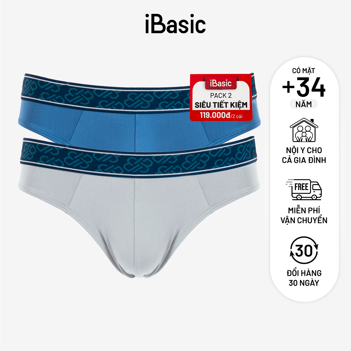 Pack 2 Quần lót nam brief PANM109-PA2
