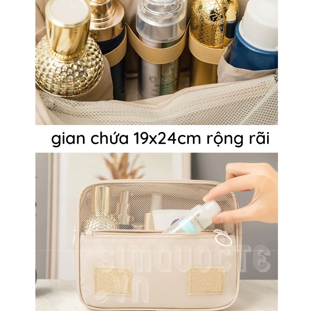 Túi đựng mỹ phẩm đồ du lịch đa năng có móc treo