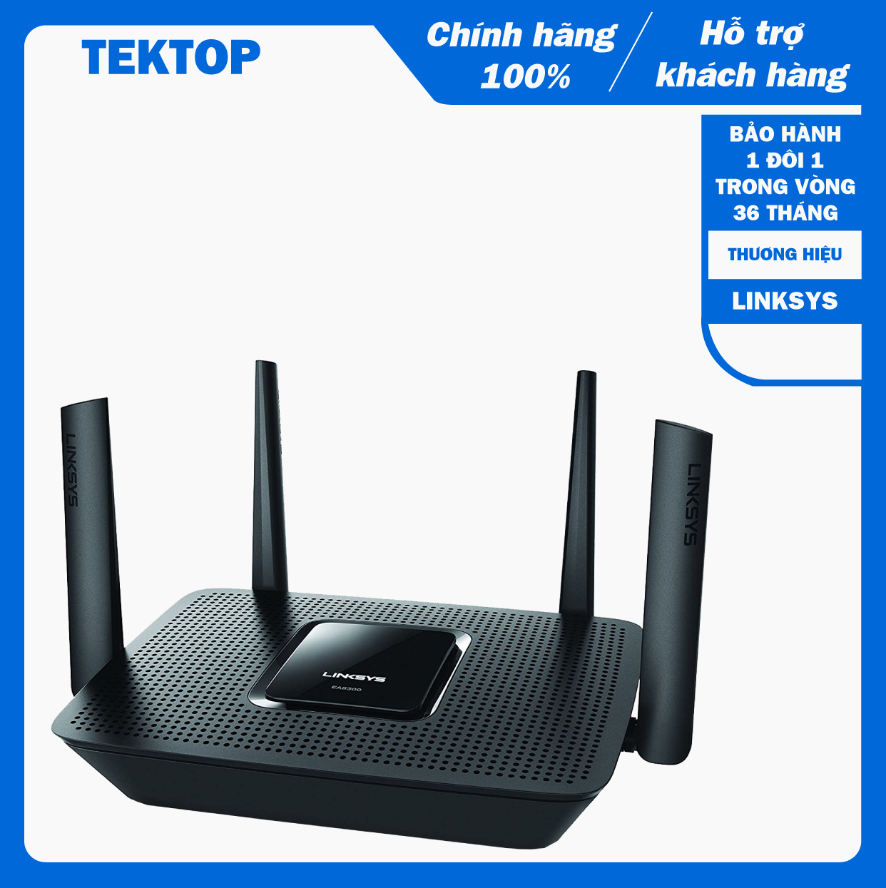 (BẢO HÀNH CHÍNH HÃNG 1 ĐỔI 1 TRONG VÒNG 3 NĂM) Bộ phát wifi ba băng tần Linksys EA8100, công nghệ MU-MIMO