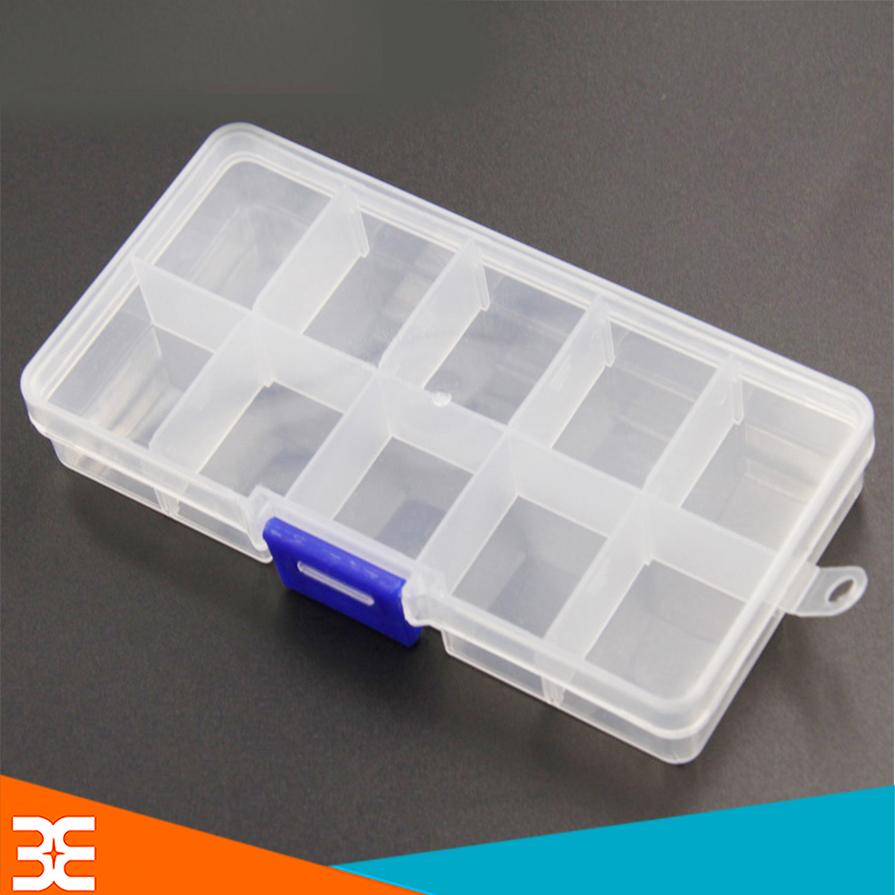 Hộp nhựa 10 ngăn, hộp nhựa trong, hop nhua chu nhat, Hộp Đựng Linh Kiện, hop nhua nho, hộp nhựa đựng linh kiện 10 ngăn