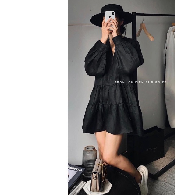 Đầm Linen Bigsize - Hình Thật Cuối - Chang tròn