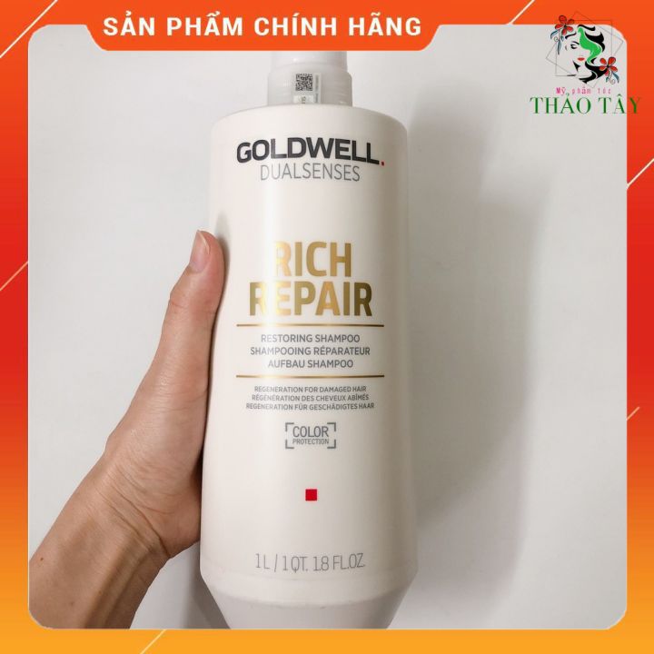 Dầu gội Goldwell Rich Repair cho tóc khô hư tổn 1000ml (ĐỨC)- Chai