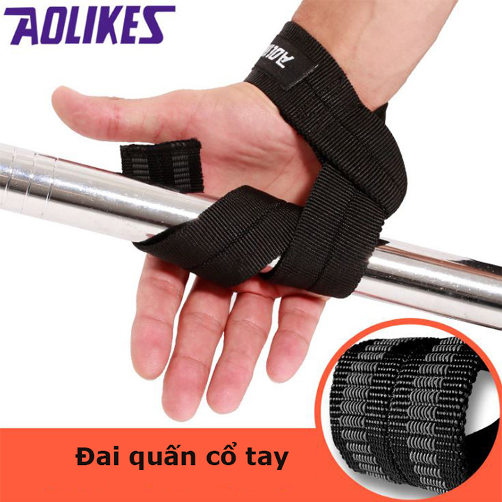 [HCM]Dây kéo trợ lực lưng nâng đòn tạ Aolikes HW7635 (1 đôi)