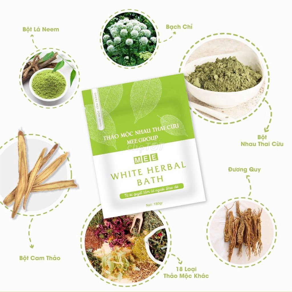 Combo 2 bột thảo mộc tắm trắng nhau thai cừu MEE