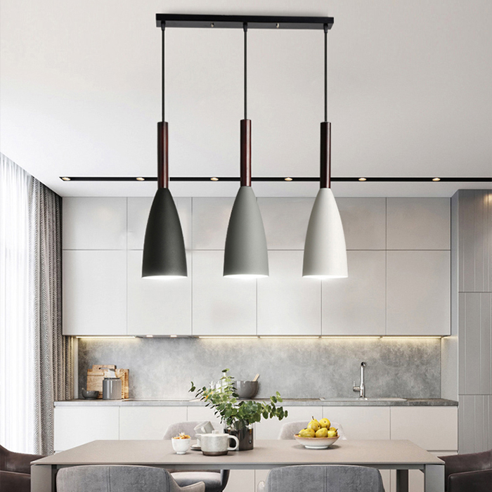 Đèn thả bàn ăn - đèn trang trí phòng bếp - 3 bóng chao nhôm KITCHENLAMP