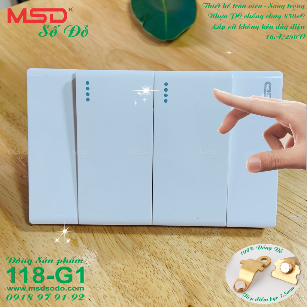 CÔNG TẮC CẦU THANG + C.TẮC ĐƠN - 118G1-MSD-B16