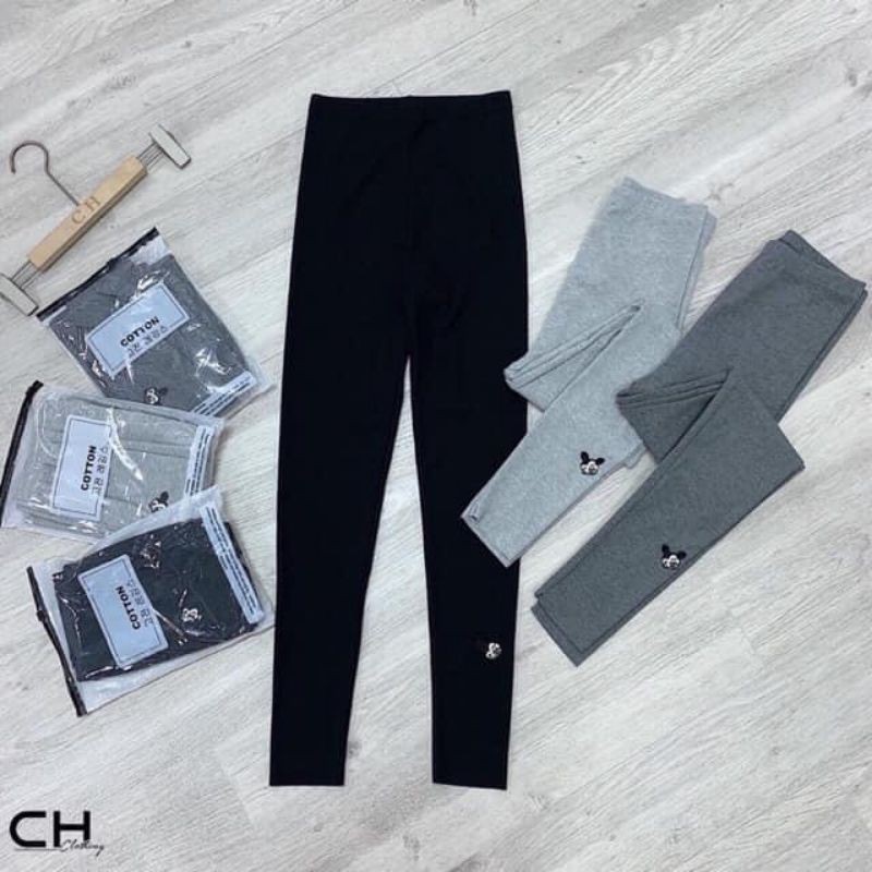 Quần legging len tăm thêu mickey