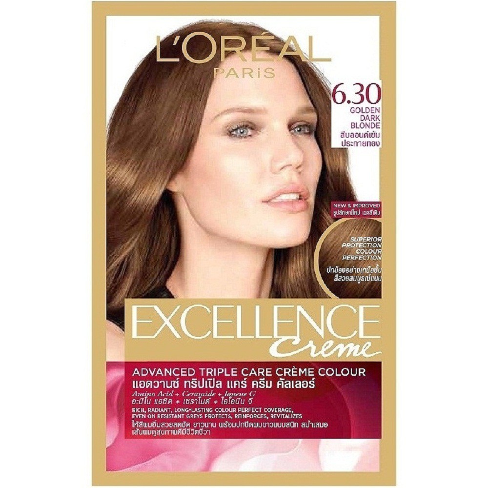 Thuốc nhuộm tóc Loreal Excellence Creme 6.30 nâu ánh vàng
