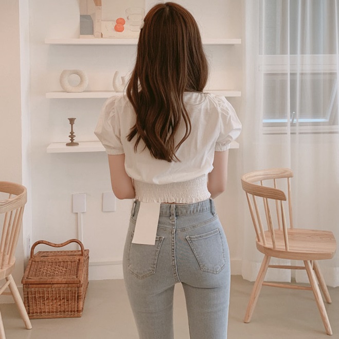 Áo Croptop Bo Chun Cổ V