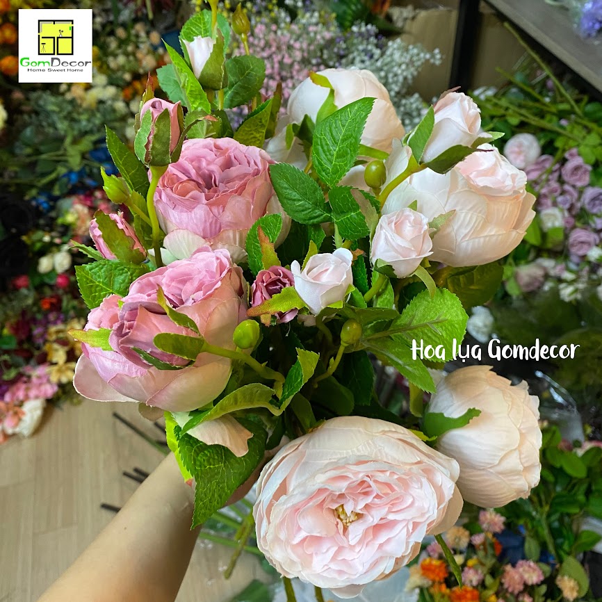 Hoa hồng ngoại giả hoa hồng lụa đẹp cao cấp