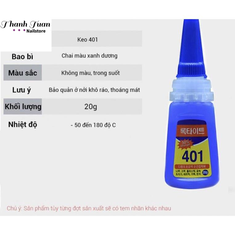 Keo 401 gắn móng siêu chắc siêu bền - Phụ kiện đồ nail Thanh Tuấn