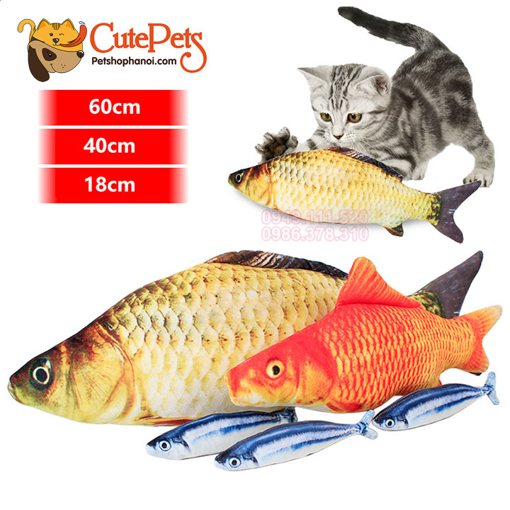 Đồ chơi Cá chép bông cho mèo - CutePets