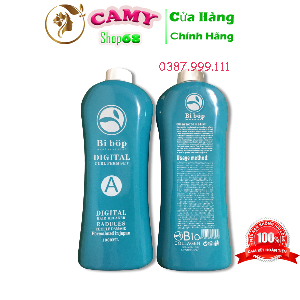 Bibop - Thuốc duỗi tóc Bibop Collagen 1000ml - Ép 1 lần tại nhà cực kỳ hiệu quả Camy shop68 [HÀNG CHÍNH HÃNG]