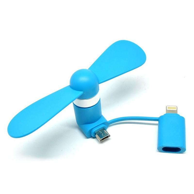 [HCM]Quạt mini 2in1 micro USB+Lighning dành cho điện thoại