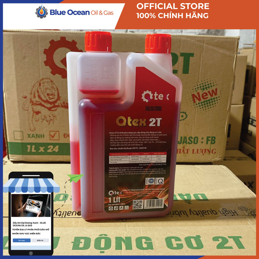 Dầu động cơ xăng Qtex 2T FB 1L