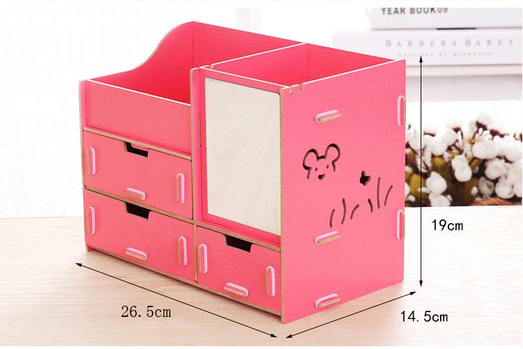 Kệ Gỗ Đựng Mỹ Phẩm Đồ Trang Điểm 3 Ngăn