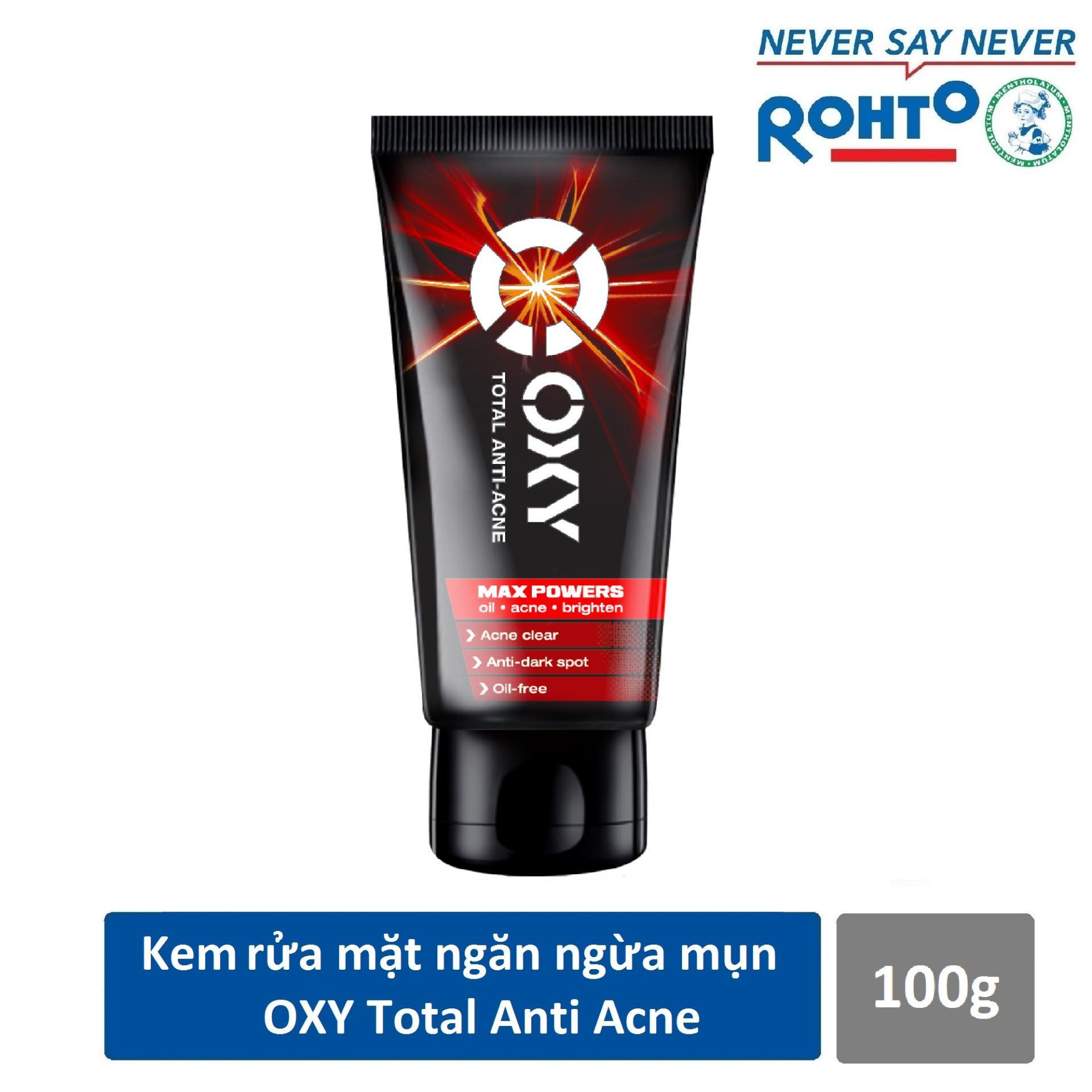 Kem rửa mặt ngăn ngừa mụn cho nam Oxy Total Anti Acne 100g đỏ
