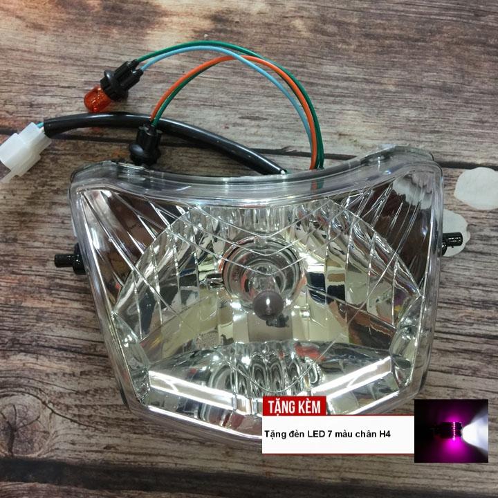 [CÒN CHỜ GÌ NỮA]Đầu đèn pha xe wave Alpha, RS bóng tròn siêu sáng G421 - TẶNG KÈM ĐÈN 7 MÀU CHÂN H4