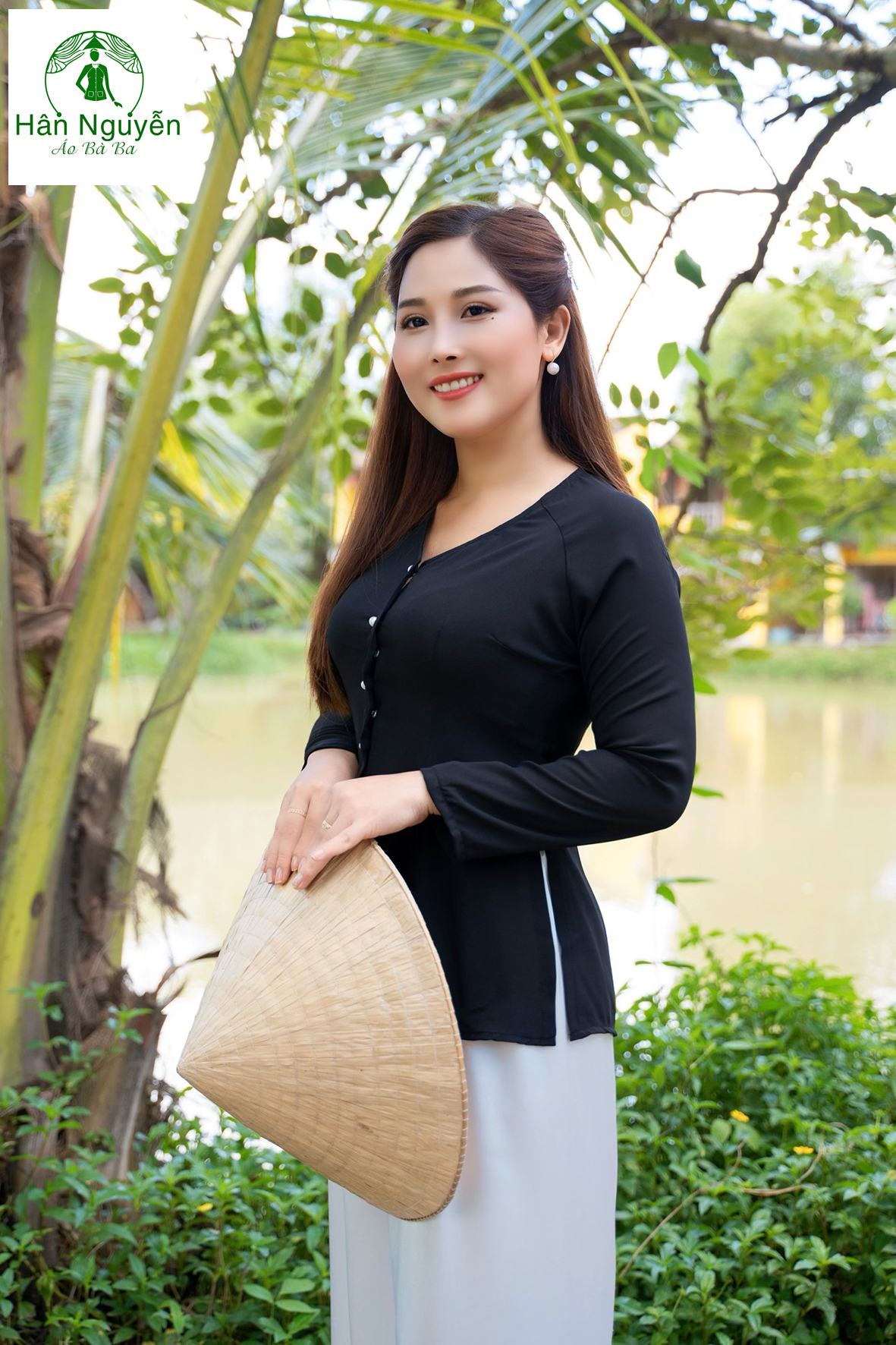 B.A29 - (Áo Lẻ) Bà Ba Voan Cổ Tim Cài Nút
