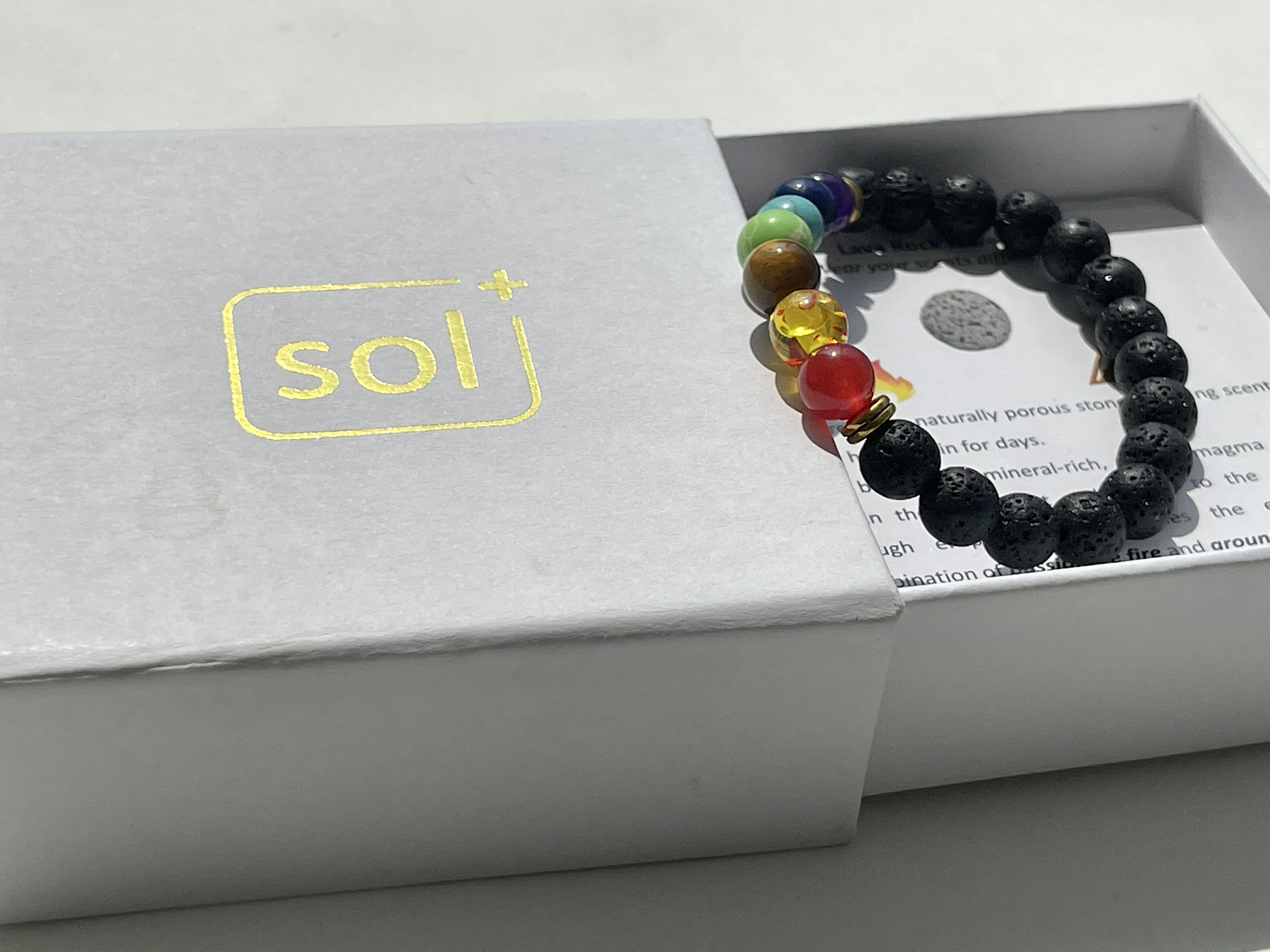 Vòng Tay Chakra 8mm Đá Nham Thạch Khuếch Xạ Hương Luân Xa Chakra Bracelet Lava Rock - Năng Lượng Tích Cực, May Mắn Sol Plus (Phiên Bản Đặc Biệt)