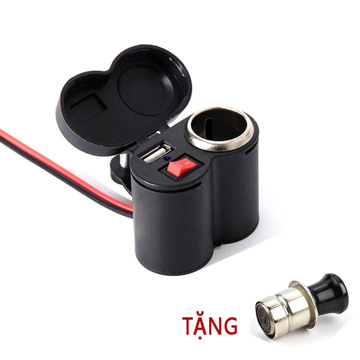 [HCM]Sạc Điện Thoại Gắn Xe Máy Di Động 2 IN 1 [ 1 Chiếc ]