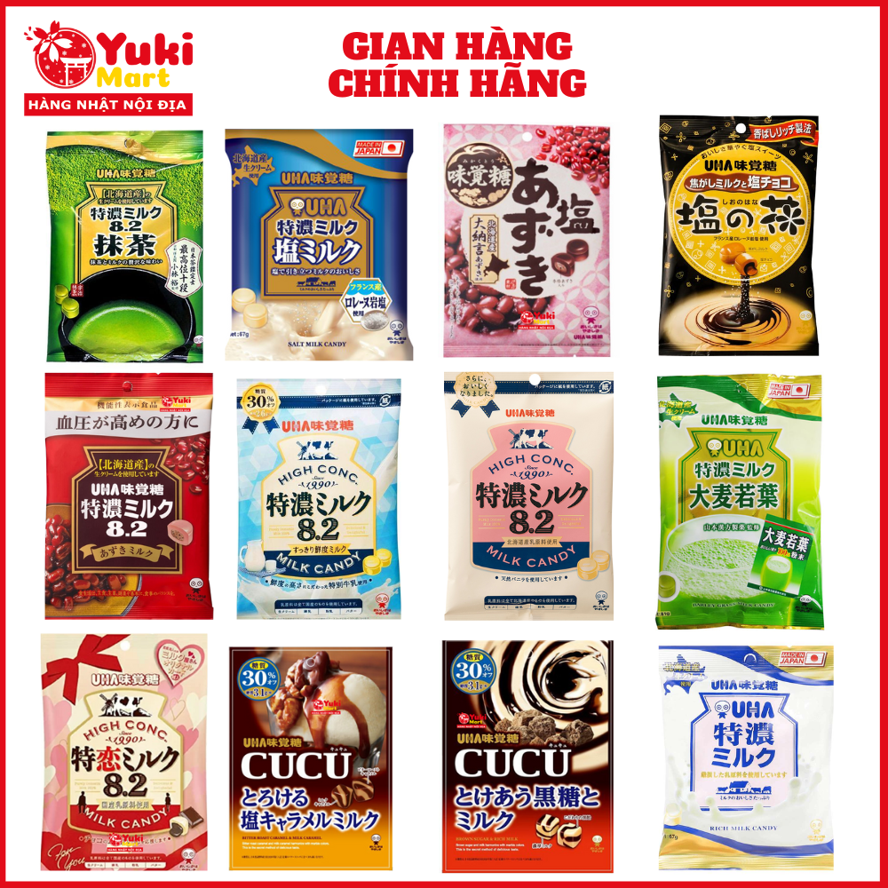 Kẹo sữa UHA Mikakuto Tokuno Nhật Bản (nhiều vị)