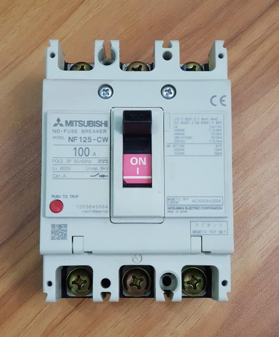 MCCB 100A MITSUBISHI CŨ-MCCB DẠNG KHỐI 3PHA 100A