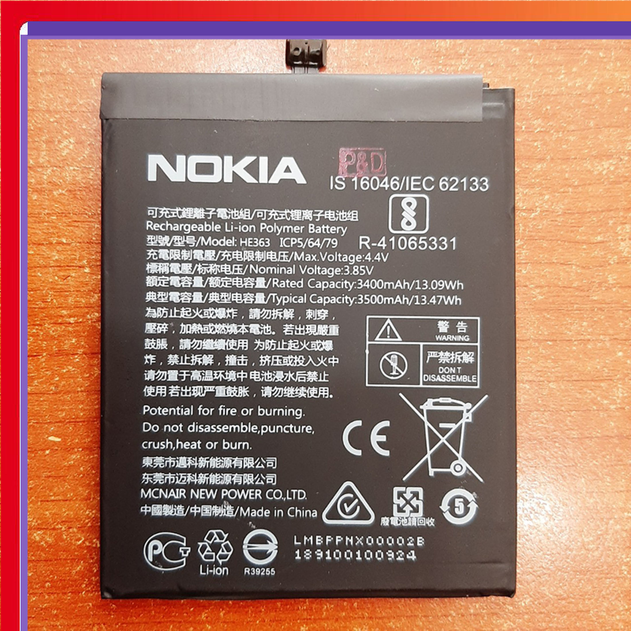 Pin Nokia 3.1 Plus Mã HE363 dung lượng 3500mAh