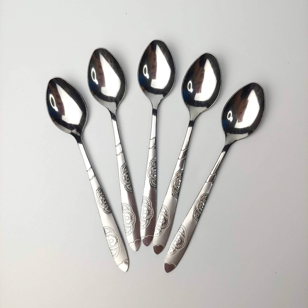 COMBO 2 thìa cà phê cán hoa inox