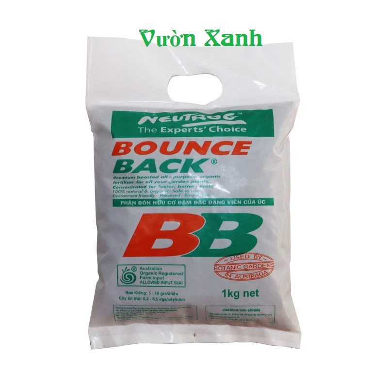 Phân hữu cơ Bounce Back gói 1kg dạng viên nén, Phân hữu cơ nhập khẩu úc