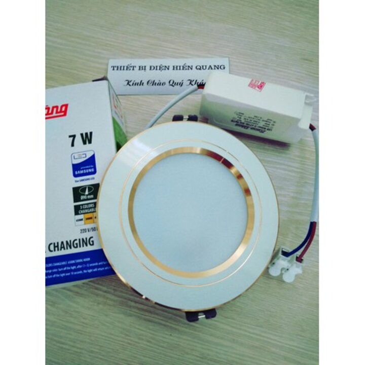 Đèn âm trần đổi màu Rạng Đông 7w (3 màu hàng chính hãng)
