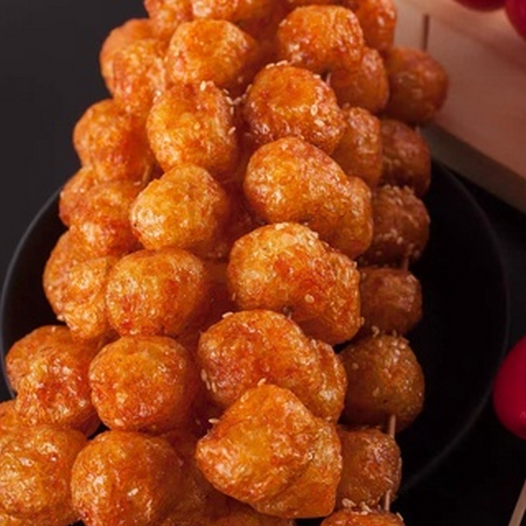Bánh bò quẩy xiên que vừng - siêu ngon 10 que