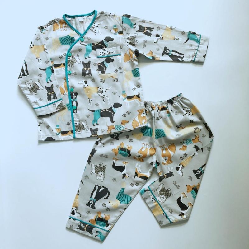 Nơi bán Pijama cho bé vải cotton hình Cún xám cho bé 10-45kg