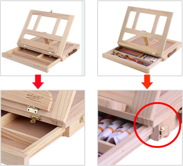 Hộp Giá Vẽ Gỗ Để Bàn Đa Năng (Tabletop Easel Box)
