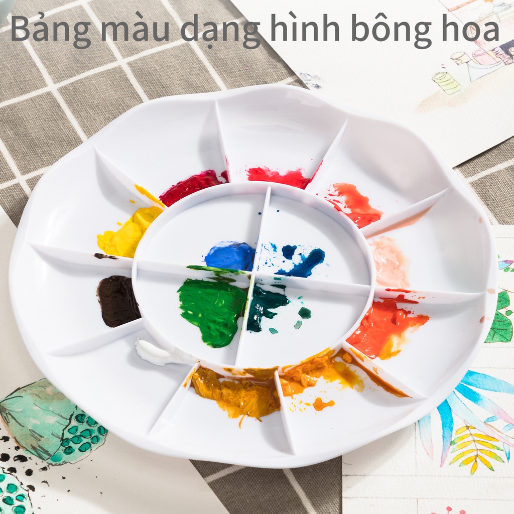 [HCM]Khay pha màu Deli - 14 ngăn - 1 chiếc - 68306 chính hãng