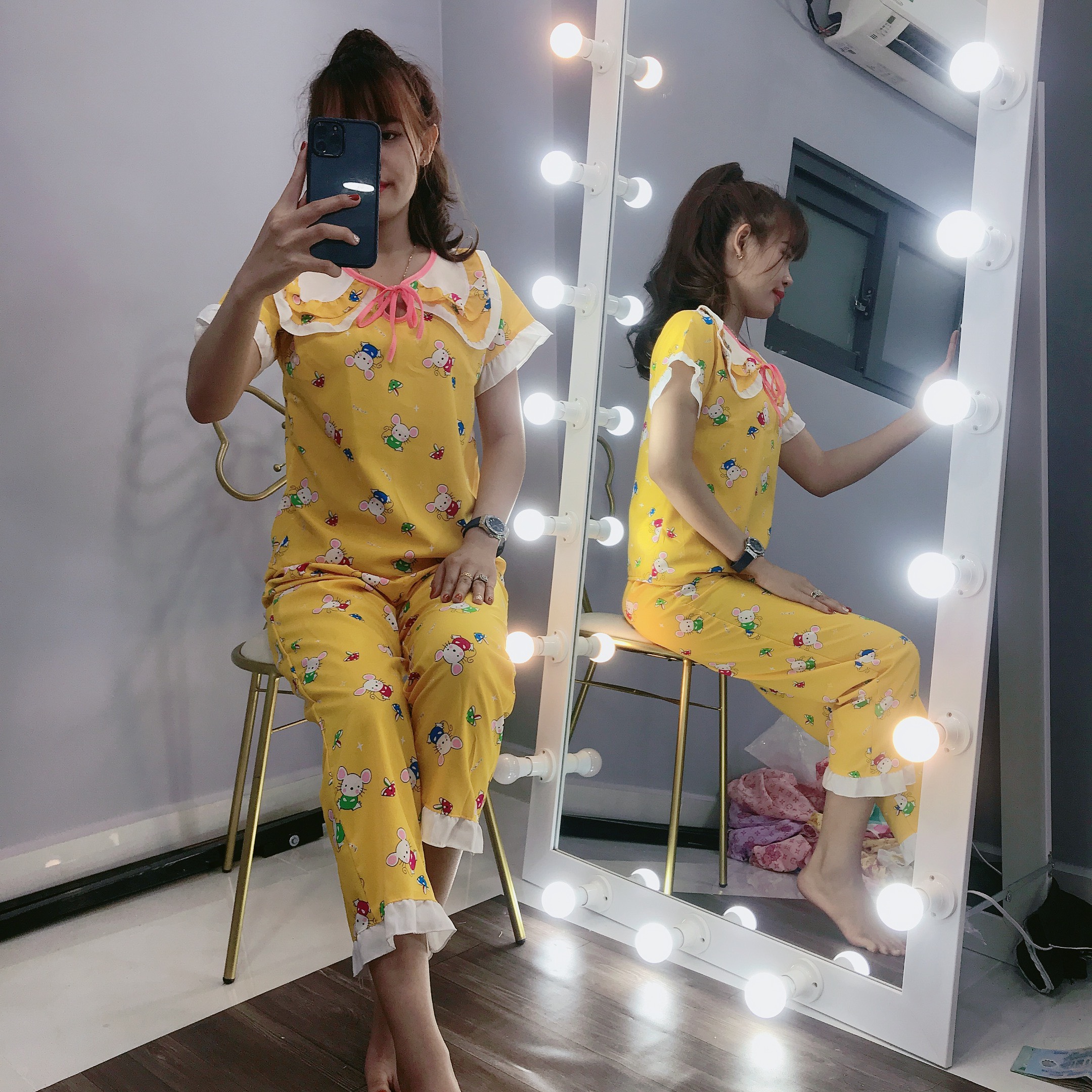 BỘ NỮ MẶC NHÀ CHẤT LỤA MỀM MÁT