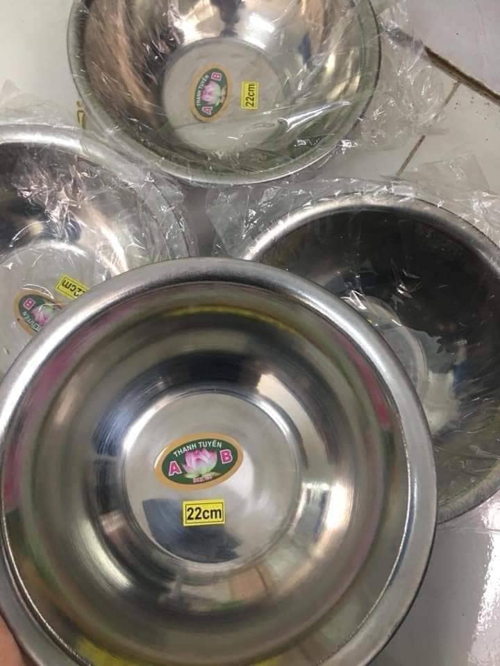 Bát inox rửa mặt dùng trong spa 22cm